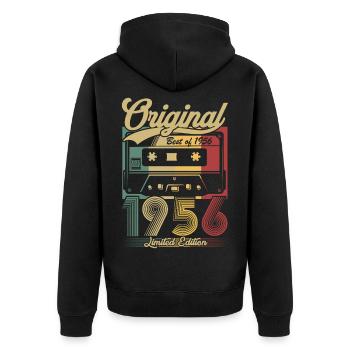 Original 1956 Vintage Vintage Anniversaire Rétro - Veste à capuche bio Premium Unisexe - noir - Dos - Nico (187cm)