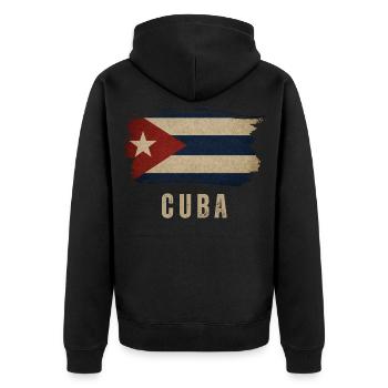 Drapeau grunge de Cuba, fier Cubain - Veste à capuche bio Premium Unisexe - noir - Dos - Nico (187cm)
