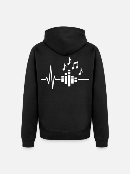 Pulse of Music Heartbeat Equalizer - Unisex Premium Organic Zip Hoodie - black