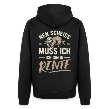 I have to give a shit, I'm retired - 2026 - Unisex Premium Organic Zip Hoodie - black - Back - Nico (187cm)