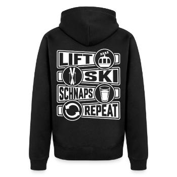 Remontée mécanique Ski Schnapps Repeat Après-ski - Veste à capuche bio Premium Unisexe - noir - Dos - Nico (187cm)