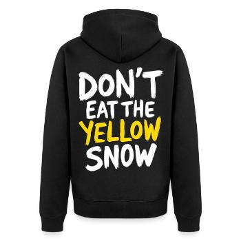 Don't Eat The Yellow Snow - Unisex Premium Organic Zip Hoodie - black - Back - Nico (187cm)