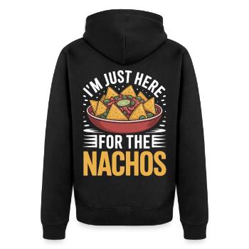 Tortilla Taco Mexikanisches Essen Nachos - Unisex Premium Bio Zip Hoodie - Schwarz - Hinten - Nico (187cm)