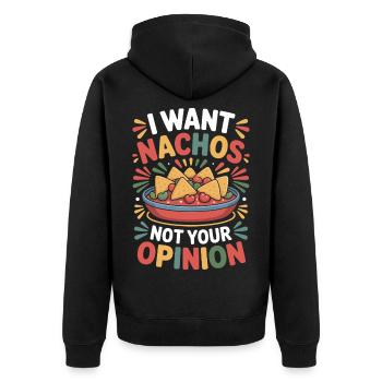 Tortilla Taco Mexikanisches Essen Nachos - Unisex Premium Bio Zip Hoodie - Schwarz - Hinten - Nico (187cm)