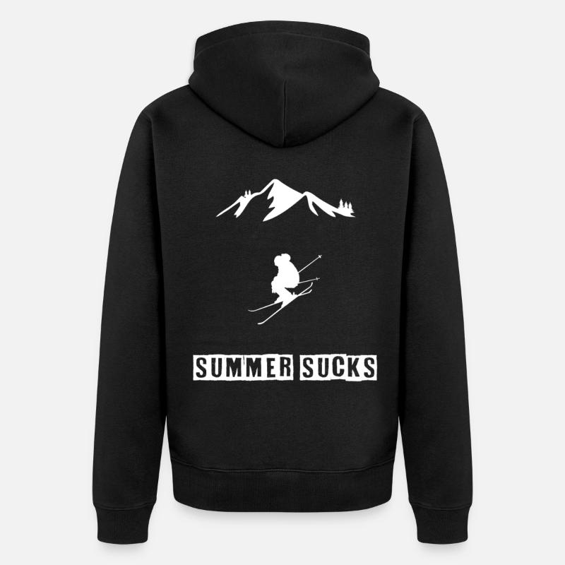 Ski - L’été, c’est nul - Veste à capuche bio Premium Unisexe - noir