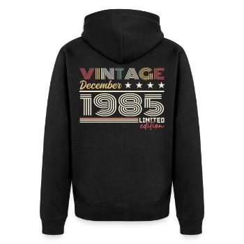 Cadeau Décembre 1985 - Veste à capuche bio Premium Unisexe - noir - Dos - Nico (187cm)