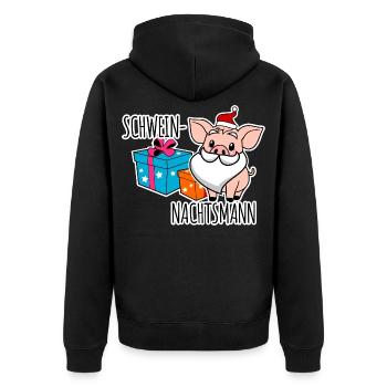 Des nuits de cochon heureuses avec le Pig Night Man - Veste à capuche bio Premium Unisexe - noir - Dos - Nico (187cm)