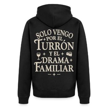 Nougat et drame familial - Veste à capuche bio Premium Unisexe - noir - Dos - Nico (187cm)