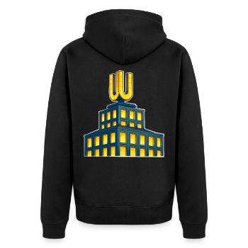 Dortmund U - Unisex Premium Bio Zip Hoodie - Schwarz - Hinten - Nico (187cm)