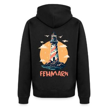 Vacances à la mer Baltique Phare de FEHMARN Fun - Veste à capuche bio Premium Unisexe - noir - Dos - Nico (187cm)