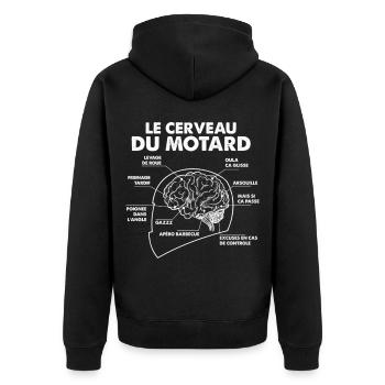 Cerveau Motard Anatomie - Veste à capuche bio Premium Unisexe - noir - Dos - Nico (187cm)