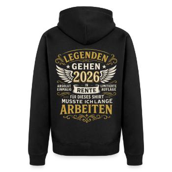 Les légendes prendront leur retraite en 2026 De longs travaux - Veste à capuche bio Premium Unisexe - noir - Dos - Nico (187cm)