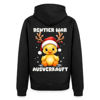Rentier War Ausverkauft Lustige Weihnachtsente - Unisex Premium Bio Zip Hoodie - Schwarz - Hinten - Nico (187cm)