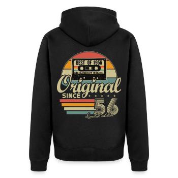 Original 1956 Vintage Vintage Anniversaire Rétro - Veste à capuche bio Premium Unisexe - noir - Dos - Nico (187cm)