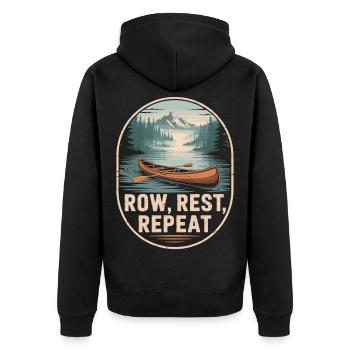 Canoë sur le lac – paix, nature, liberté - Veste à capuche bio Premium Unisexe - noir - Dos - Nico (187cm)