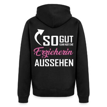 Seule une enseignante de maternelle peut avoir l’air aussi belle - Veste à capuche bio Premium Unisexe - noir - Dos - Nico (187cm)
