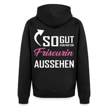 Seul un coiffeur peut être aussi beau - Veste à capuche bio Premium Unisexe - noir - Dos - Nico (187cm)