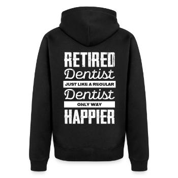 Dentiste à la retraite : plus heureux que jamais - Veste à capuche bio Premium Unisexe - noir - Dos - Nico (187cm)