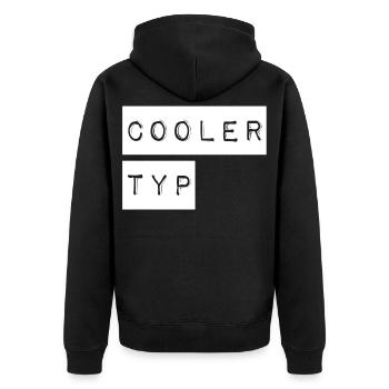 So sieht ein cooler Typ aus - Unisex Premium Bio Zip Hoodie - Schwarz - Hinten - Nico (187cm)