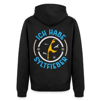 Vacances à la mer du Nord HAVE SYLT FEVER Drôle - Veste à capuche bio Premium Unisexe - noir - Dos - Nico (187cm)