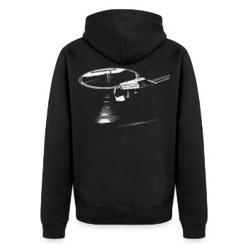 Graphic Turntable, Music Enthusiast - Unisex Premium Organic Zip Hoodie - black - Back - Nico (187cm)