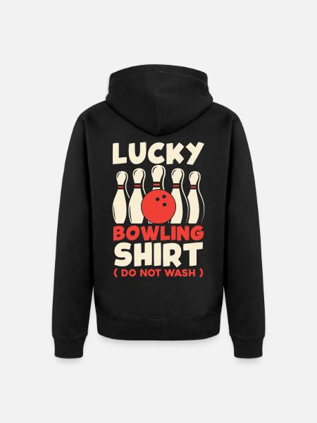 Happy Bowling Shirt Don't Wash - Unisex Premium Organic Zip Hoodie - black