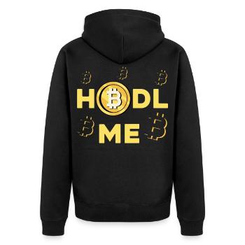 HODL ME Bitcoin Logo - Veste à capuche bio Premium Unisexe - noir - Dos - Nico (187cm)