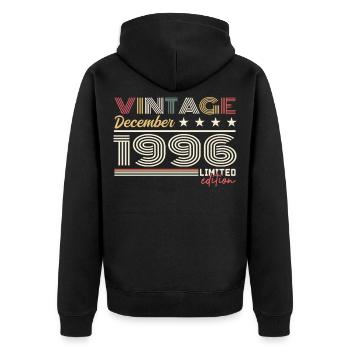Cadeau Décembre 1996 - Veste à capuche bio Premium Unisexe - noir - Dos - Nico (187cm)
