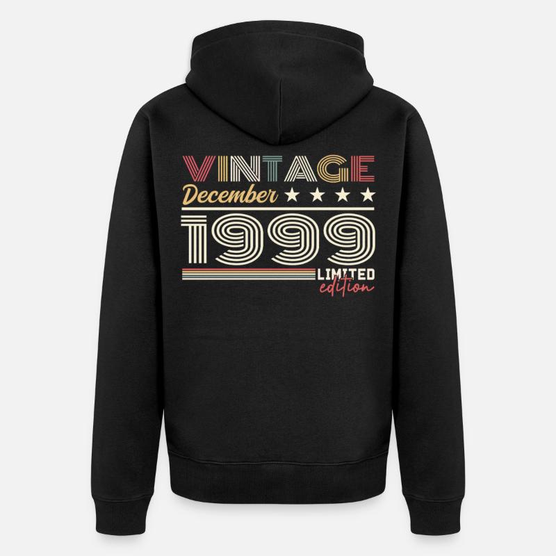 Geschenk Dezember 1999 - Unisex Premium Bio Zip Hoodie - Schwarz