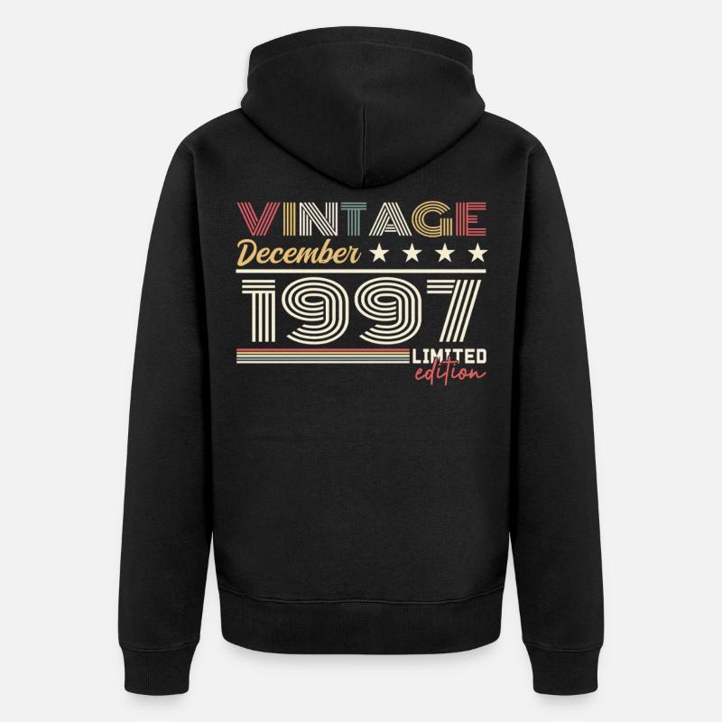 Geschenk Dezember 1997 - Unisex Premium Bio Zip Hoodie - Schwarz