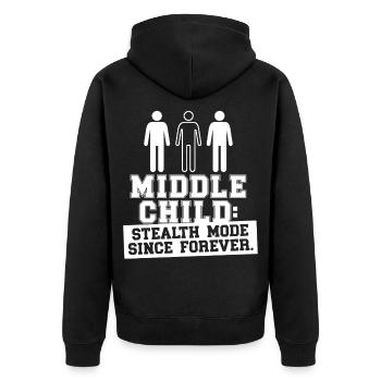 Milieu Enfant Milieu Frère Sœur - Veste à capuche bio Premium Unisexe - noir - Dos - Nico (187cm)