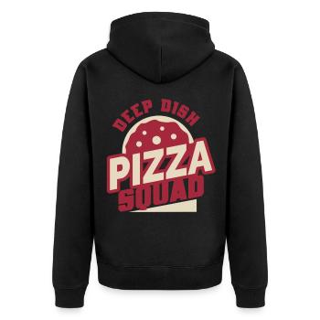 Plat profond Pizza Squad Chicargo - Veste à capuche bio Premium Unisexe - noir - Dos - Nico (187cm)