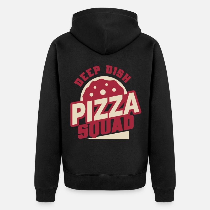 Plat profond Pizza Squad Chicargo - Veste à capuche bio Premium Unisexe - noir