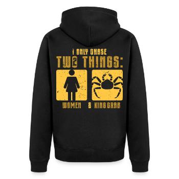 Alaska King Crab - Unisex Premium Organic Zip Hoodie - black - Back - Nico (187cm)