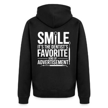 Gear Driven Smile Dental Specialist  - Unisex Premium Organic Zip Hoodie - black - Back - Nico (187cm)