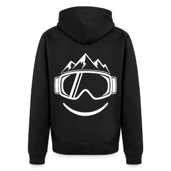 Cool Skiing Apres Ski Party Crew Snow Skiing Ski - Unisex Premium Organic Zip Hoodie - black - Back - Nico (187cm)
