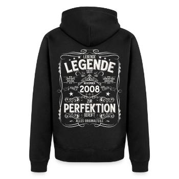 18ème Anniversaire Légende Novembre Millésime 2008 - Veste à capuche bio Premium Unisexe - noir - Dos - Nico (187cm)