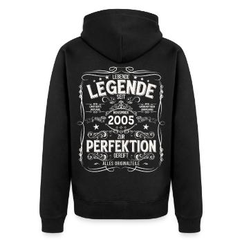 20th Birthday Legend November Vintage 2005 - Unisex Premium Organic Zip Hoodie - black - Back - Nico (187cm)