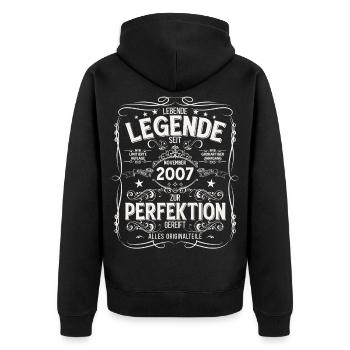 18th Birthday Legend November Vintage 2007 - Unisex Premium Organic Zip Hoodie - black - Back - Nico (187cm)