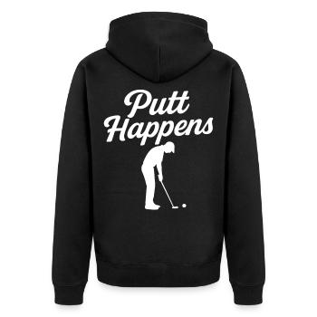 Lustiger Golf-Putt passiert Golfer-Humor - Unisex Premium Bio Zip Hoodie - Schwarz - Hinten - Nico (187cm)