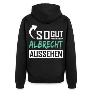 Seul un Albrecht peut être aussi beau - Veste à capuche bio Premium Unisexe - noir - Dos - Nico (187cm)
