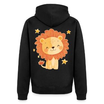 Lion avec ciel étoilé - Veste à capuche bio Premium Unisexe - noir - Dos - Nico (187cm)