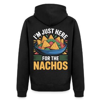 Tortilla Taco Mexikanisches Essen Nachos - Unisex Premium Bio Zip Hoodie - Schwarz - Hinten - Nico (187cm)