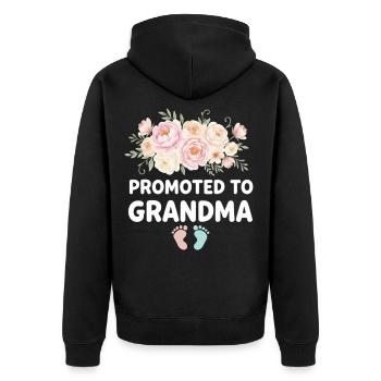 Werdender Oma loading zukünftige Großmutter - Unisex Premium Bio Zip Hoodie - Schwarz - Hinten - Nico (187cm)