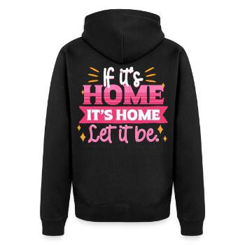 Menschlichkeit Equality - Unisex Premium Bio Zip Hoodie - Schwarz - Hinten - Nico (187cm)