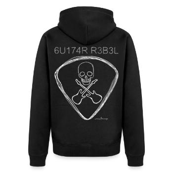 Guitar Rebel - Unisex Premium Organic Zip Hoodie - black - Back - Nico (187cm)