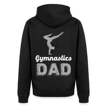Gymnastics Dad Silhouette Design - Unisex Premium Bio Zip Hoodie - Schwarz - Hinten - Nico (187cm)