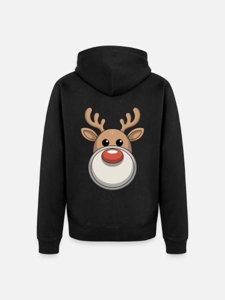 Reindeer Ugly Christmas - Unisex Premium Organic Zip Hoodie - black
