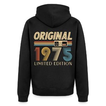 Gamer 50e anniversaire 50e anniversaire Original 1975 - Veste à capuche bio Premium Unisexe - noir - Dos - Nico (187cm)