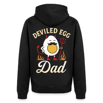 Deviled Egg Dad Thanskgiving Dinner - Unisex Premium Organic Zip Hoodie - black - Back - Nico (187cm)